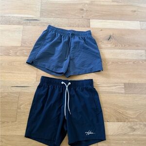 Hollister 5in and Abercrombie 3.5 inch swim trunks. Washed but never worn